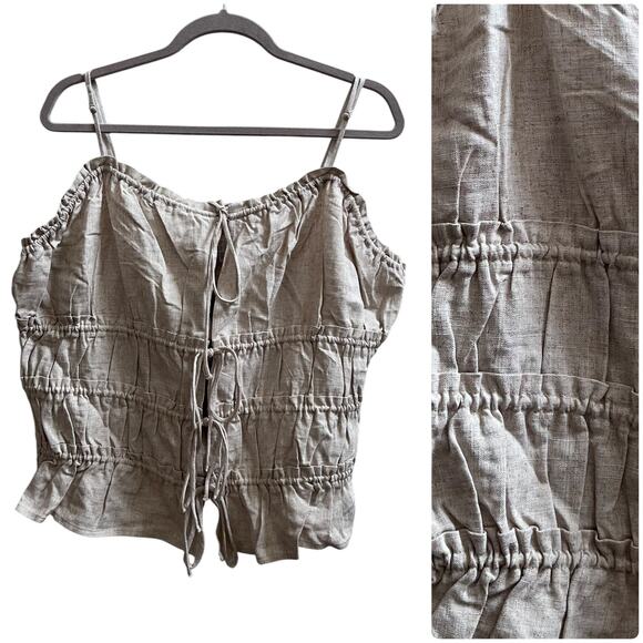H&M Divided Neutral Front Adjustable Drawstring Cami Top Size XL Festival - Picture 13 of 13